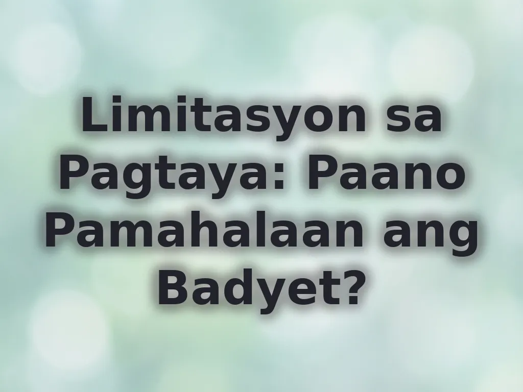Gabay sa budget ng pagtaya